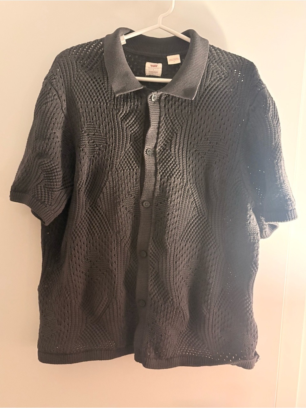 Levi's Black Knit Button-Up Polo Shirt Men’s